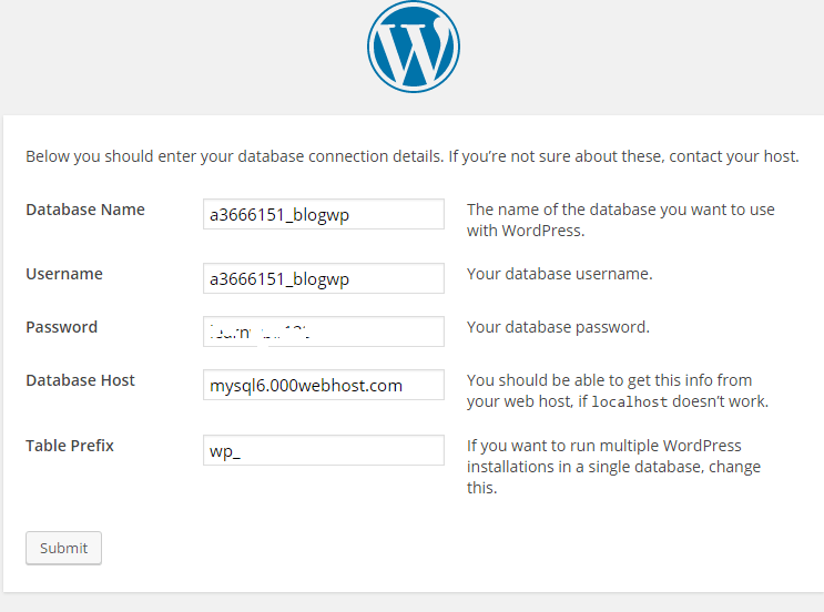 Database Info WordPress