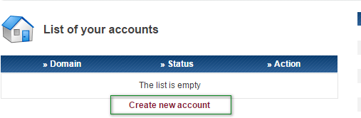 list create new account