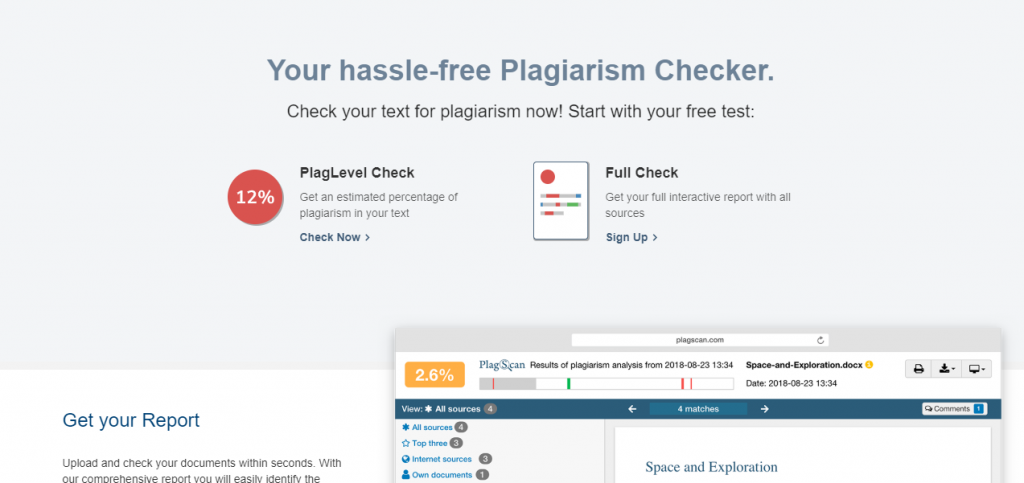 PLAGSCAN-Top Free Online Plagiarism Checkers Tools