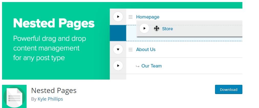 Nested Pages-Must have WordPress Web Design Plugins For Beginners