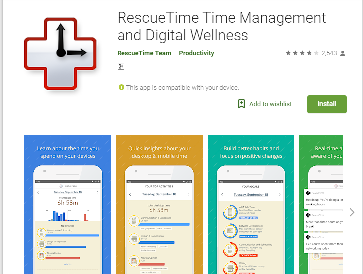 Rescue Time - Time Management and Digital Wellness