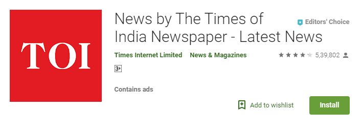 News by TOI (Times of India)-Best Current Affairs apps