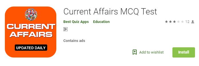 Current Affairs MCQ TEST-Best Current Affairs apps