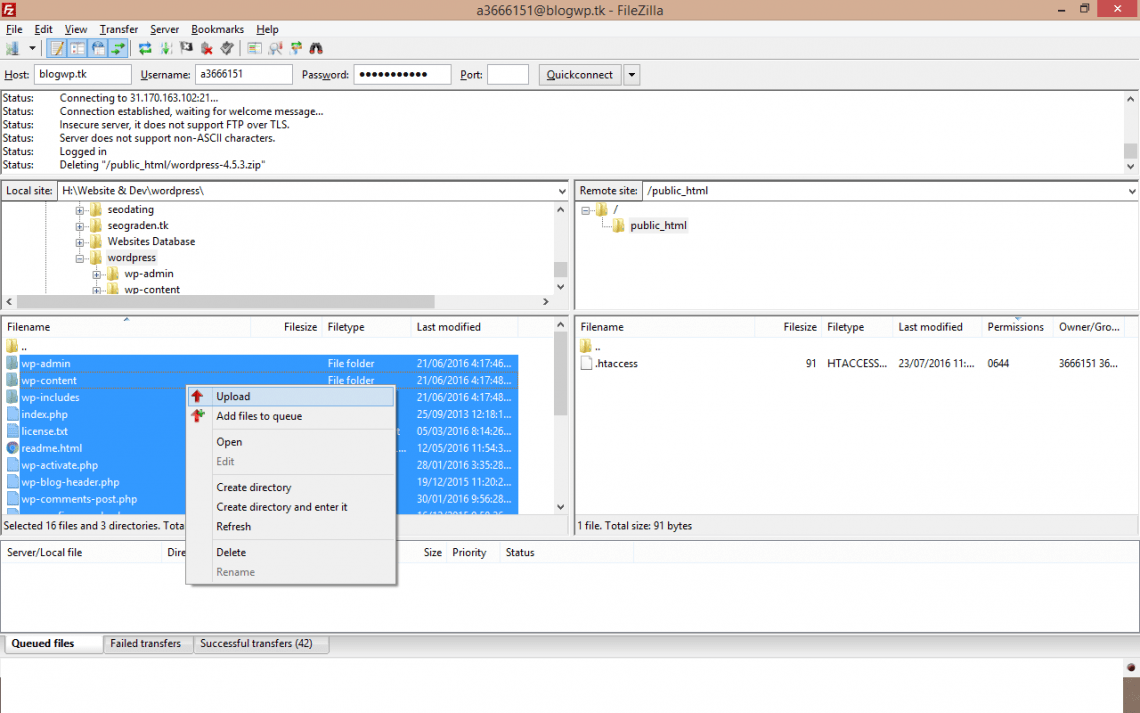 how to use filezilla to get a file