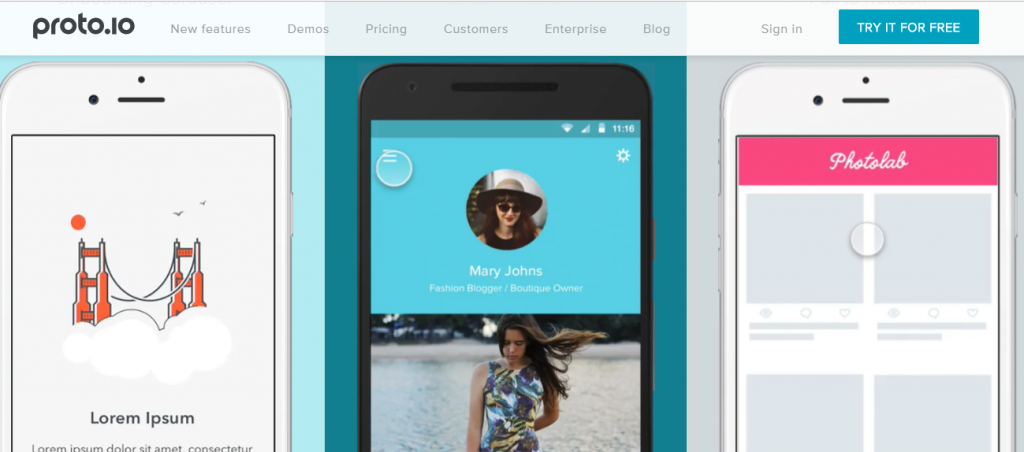 Proto.io-Mobile App UI Design Tools