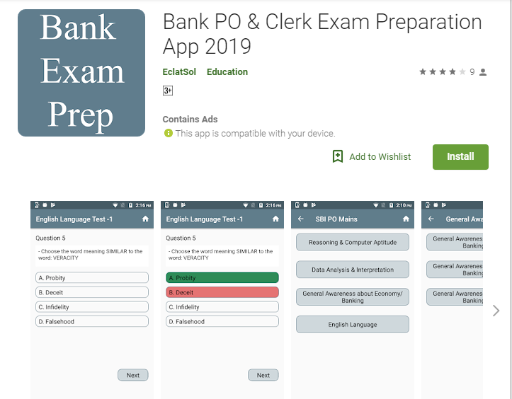 Bank PO & Clerk Exam Preparation App 2019 - by EclatSol