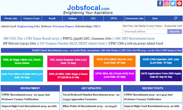 Best Free Site For Latest Government Jobs Notifications in India-Jobsfocal