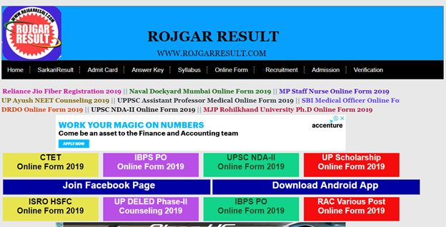  Best Free Site For Latest Government Jobs Notifications in India-Rojgar Result