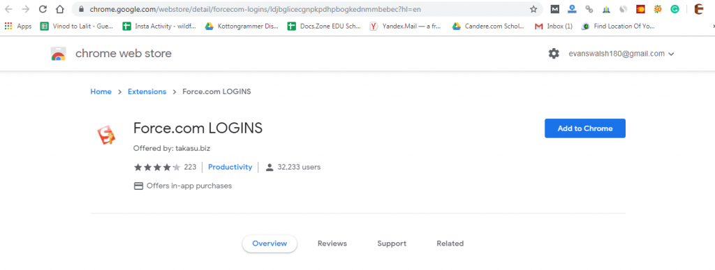 salesforce google chrome extensions-Force.com LOGINS