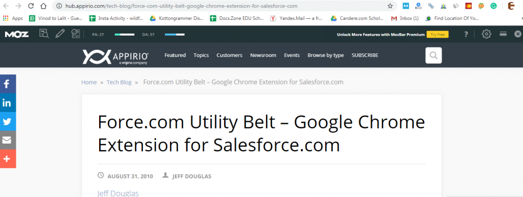 salesforce google chrome extensions-Force.com Utility Belt