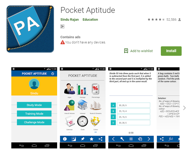 Best Apps for bank exam preparations-Pocket Aptitude