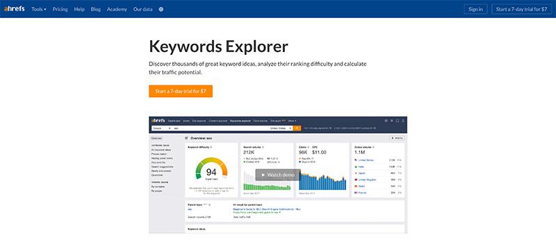 Ahrefs Keywords Explorer-Free SEO Tools for Keywords Research