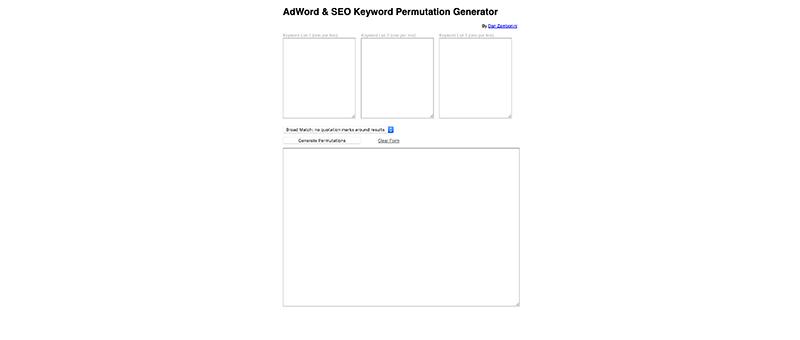 AdWord & SEO Keyword Permutation Generator-Free SEO Tools for Keywords Research
