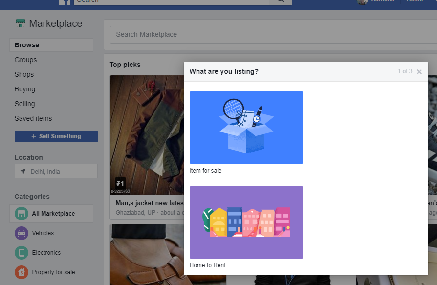 Facebook Marketplace selling what