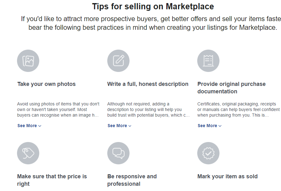 Tips for selling on Marketplace