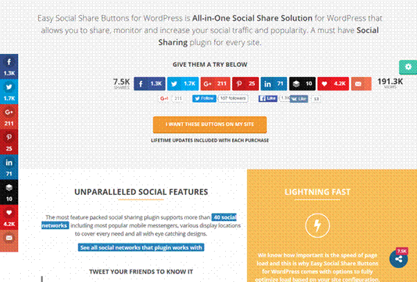 Include Follow and Social Share buttons