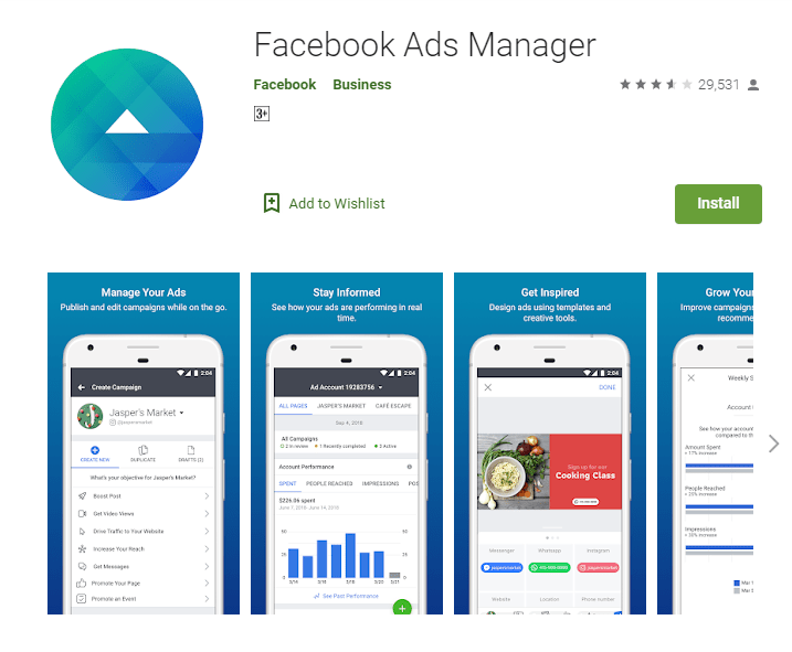 facebook ads manager app