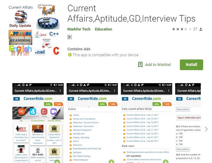 Current Affairs Apps-Current Affairs,Aptitude,GD,Interview Tips