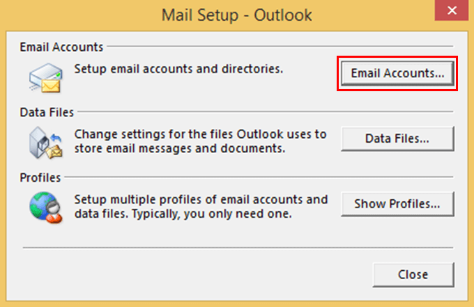 recover outlook email account settings