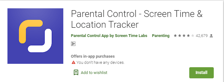 Parental Control - Screen