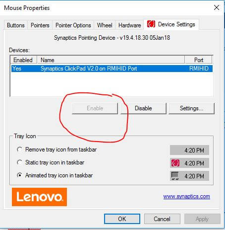 touch enable lenovo laptop