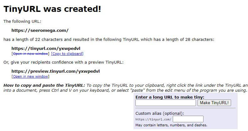 tinyurl url shortner