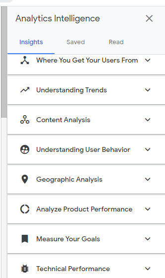 Access Google Analytics Intelligence