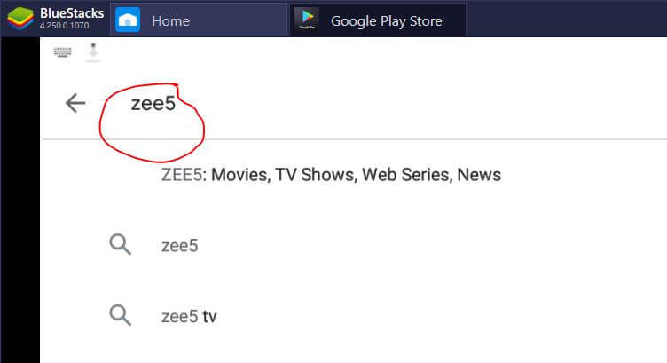 zee5 app download bluestacks emulator