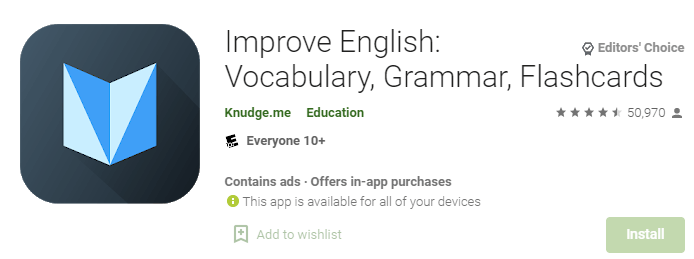 Improve English Vocabulary, Grammar, Flashcards