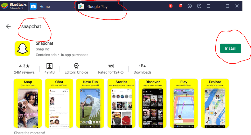 snapchat on bluestacks 2017