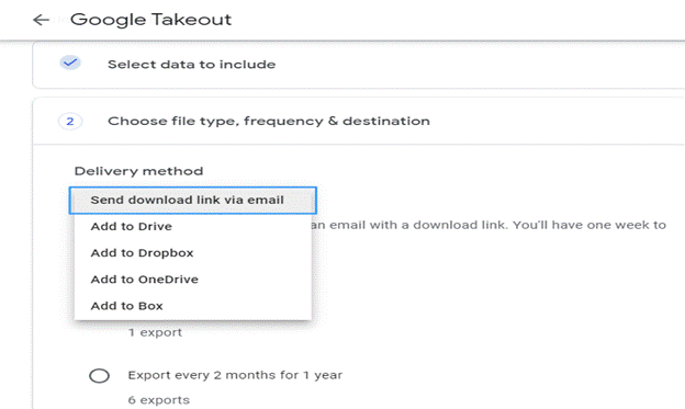 Choose file type, frequency & destination