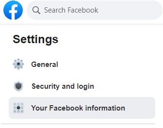 Tap on the Facebook Information Tab