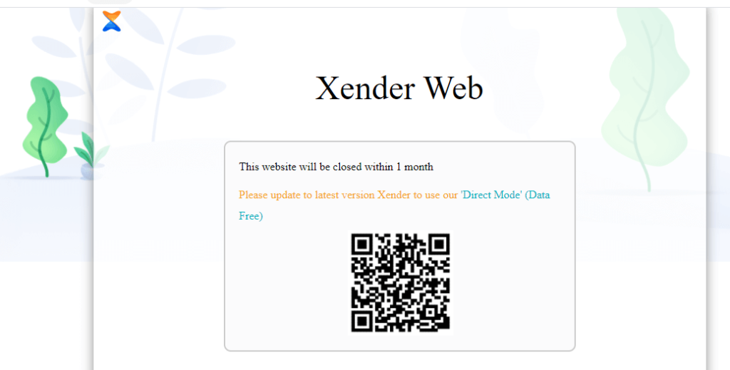 xender web closed now