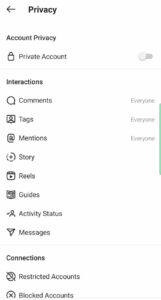 Instagram tag, mention privacy control