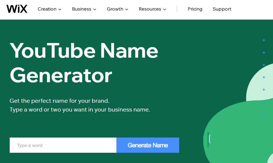 wix- Generate YouTube Channel Name