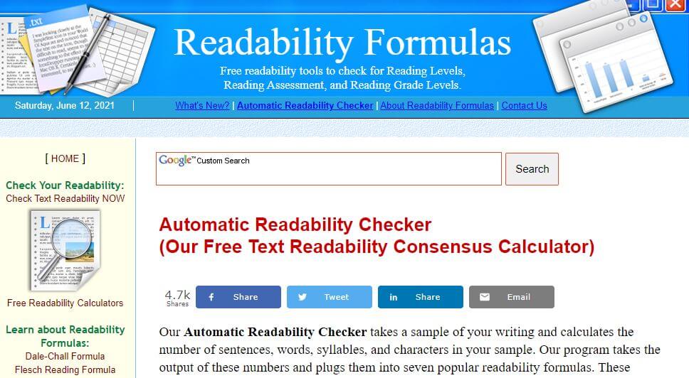 readabilityformulas-Best Free SEO Content Readability Checker Tools Online