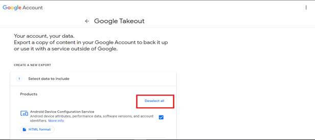 Google Takeout Method