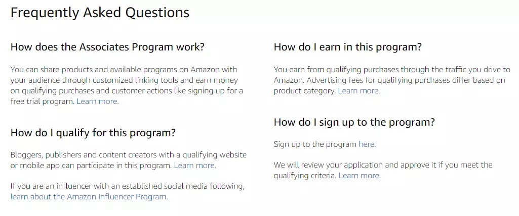 Amazon Associates Affiliate FAQ