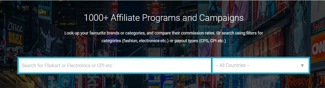 cuelinks affiliate catgories