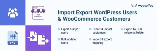 WordPress Users and WooCommerce Customers Import Export