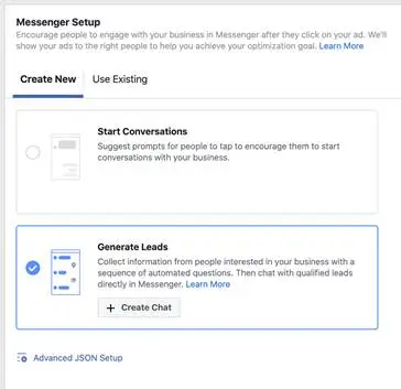 Use Facebook Messenger ads to generate leads with chatbots