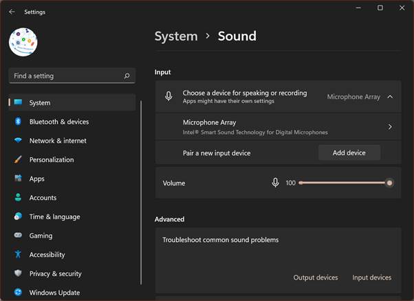 Test Microphone Settings